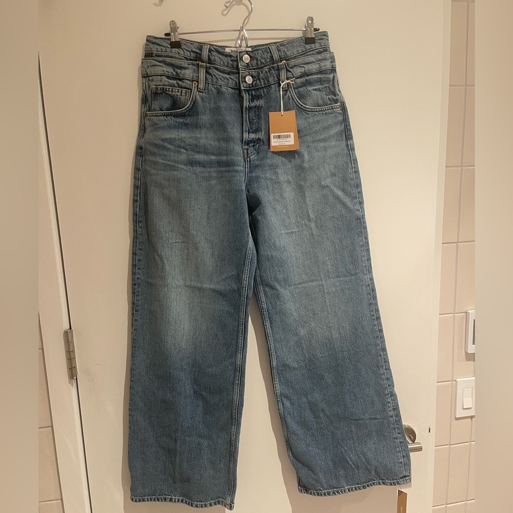 Reformation - Double Waistband High Rise Slouchy Wide Leg Jeans